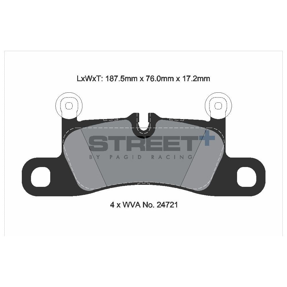 Pagid Street Brake Pads 187.5mm x 76mm T8091SP2001 - Rear