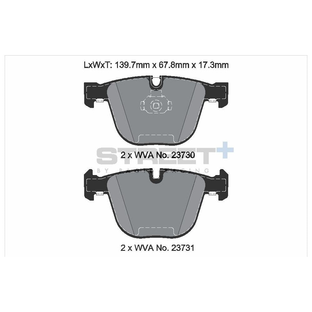 Pagid Street Brake Pads 139.5mm x 67mm T8297SP2001 - Rear