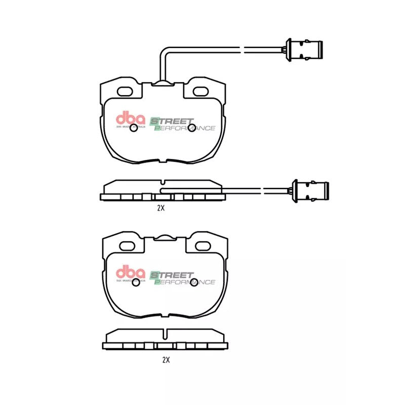 DBA Street Performance Brake Pads 105mm x 72.5mm DB1176SP - Front