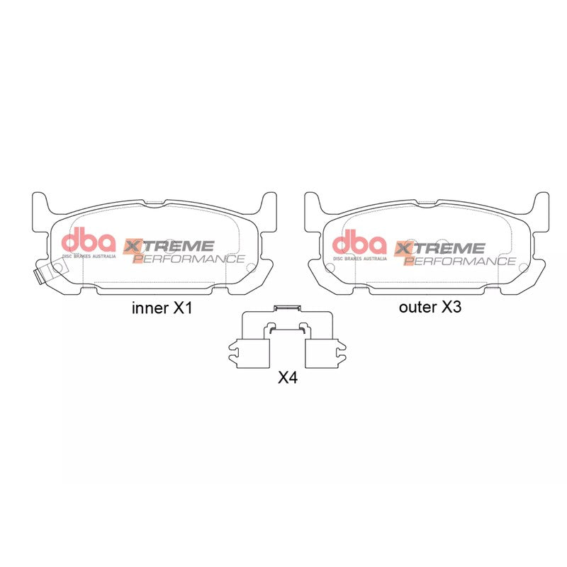 DBA Xtreme Performance Brake Pads 102.0mm x 42.8mm DB1508XP - Rear