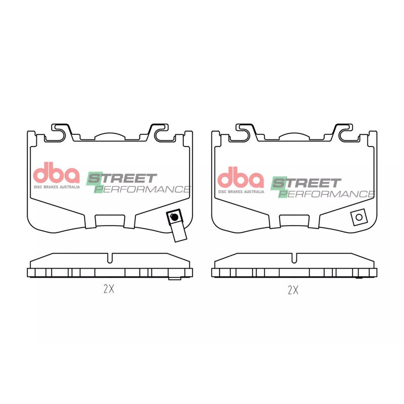 DBA Street Performance Brake Pads 109.7mm x 72.3mm DB15336SP - Rear