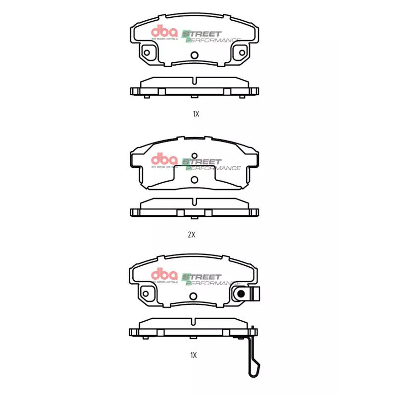 DBA Street Performance Brake Pads 105.7mm x 43mm DB1671SP - Rear