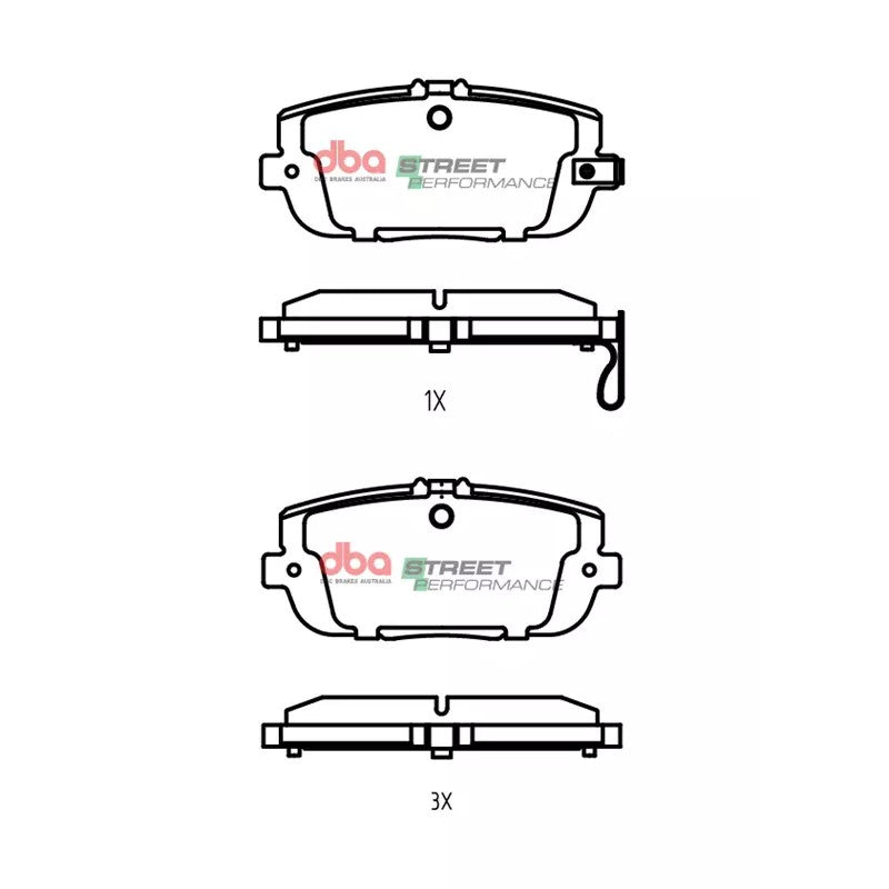 DBA Street Performance Brake Pads 99.1mm x 44.4mm DB2064SP - Rear