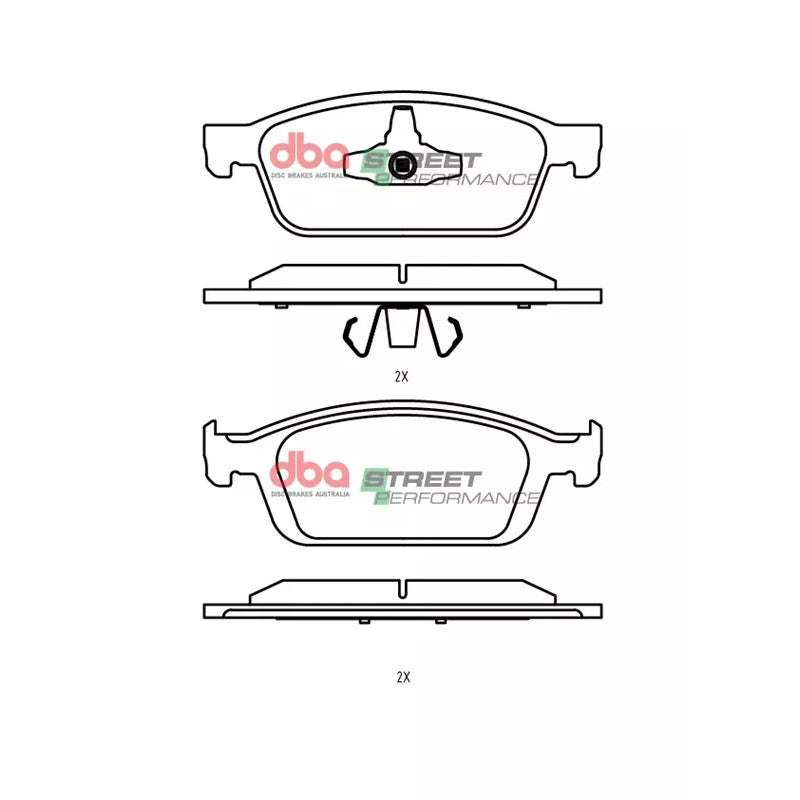 DBA Street Performance Brake Pads 180mm x 65.4mm DB2353SP - Front