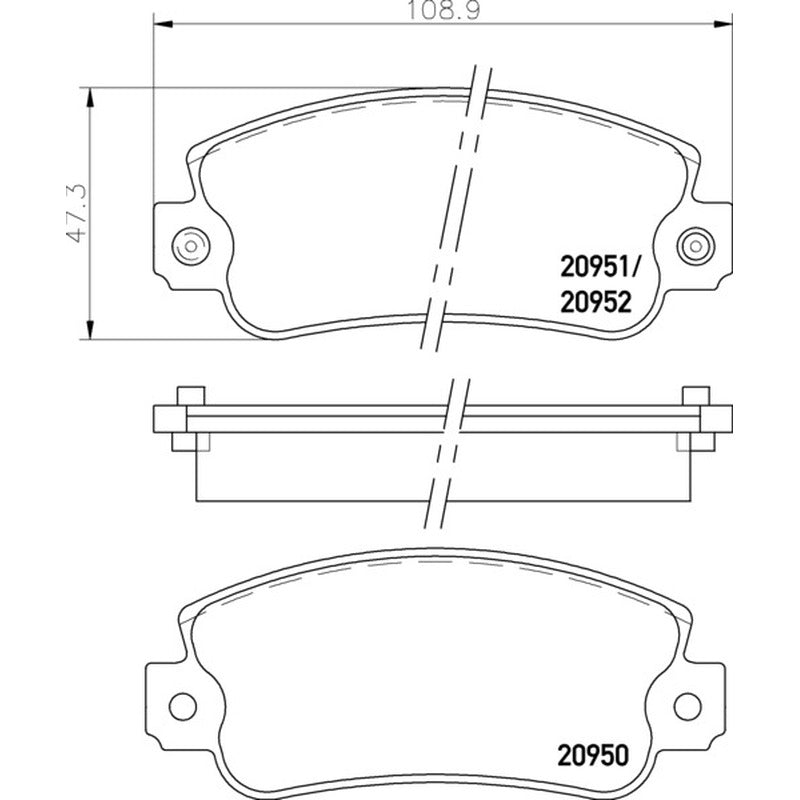 Mintex Racing M1144 Brake Pads 109mm x 47.4mm MDB1218M1144 - Front