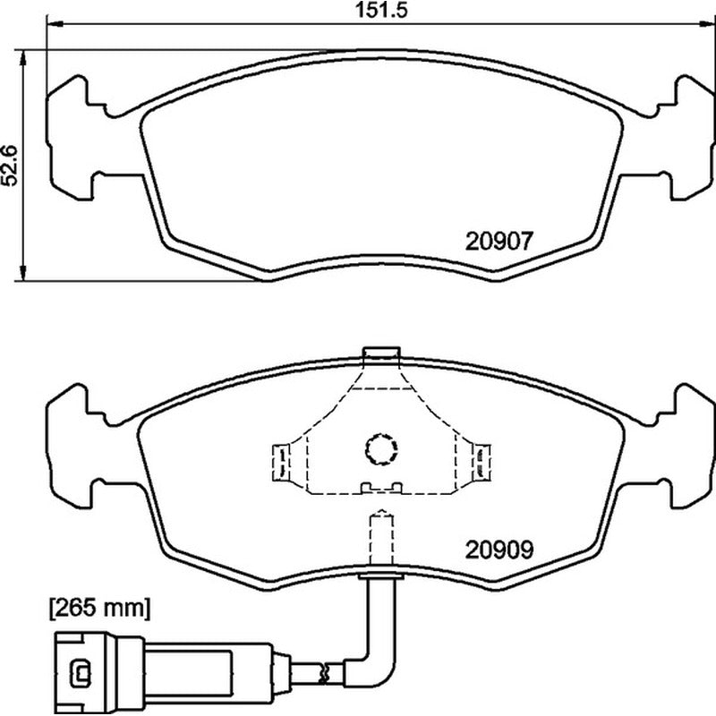 Mintex Racing M1155 Brake Pads 151.5mm x 52.6mm MDB1236M1155 - Front