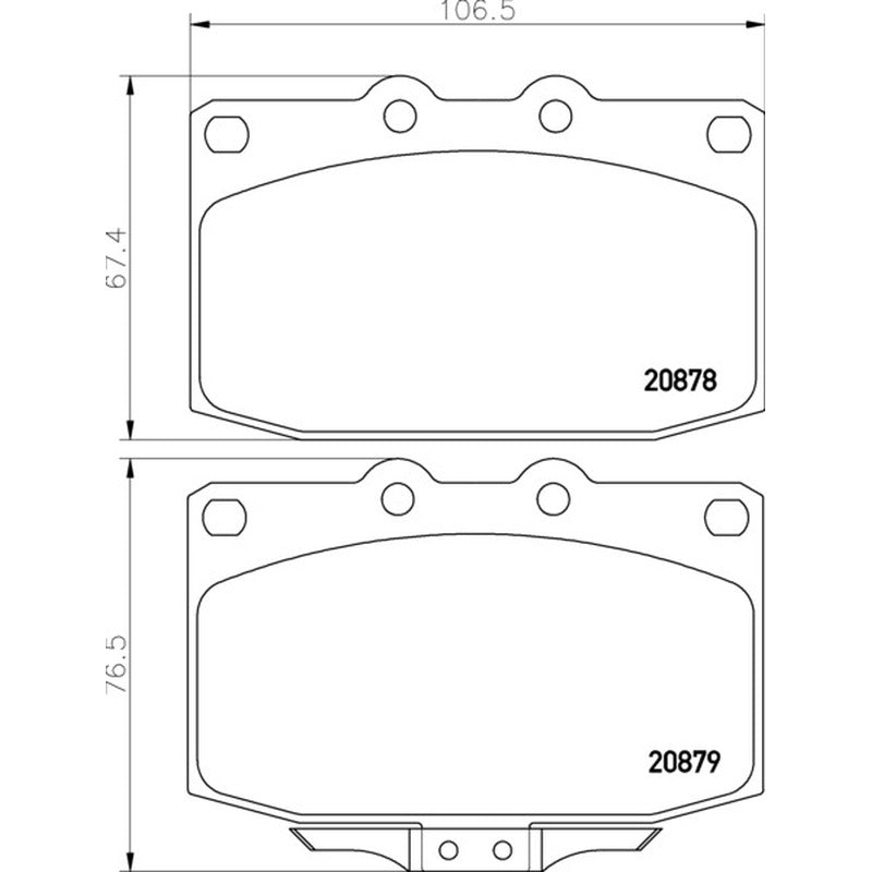 Mintex Racing M1144 Brake Pads 106.5mm x 67.4 - 76.5mm MDB1351M1144 - Front