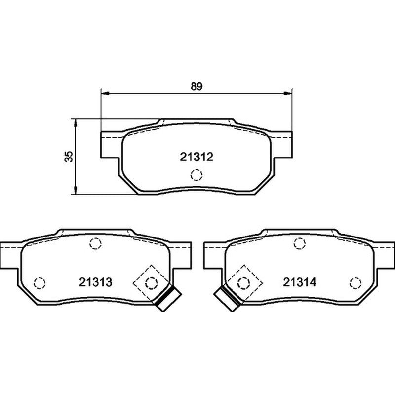 Mintex Racing M1144 Brake Pads 88.8mm x 35.1mm MDB1411M1144 - Rear