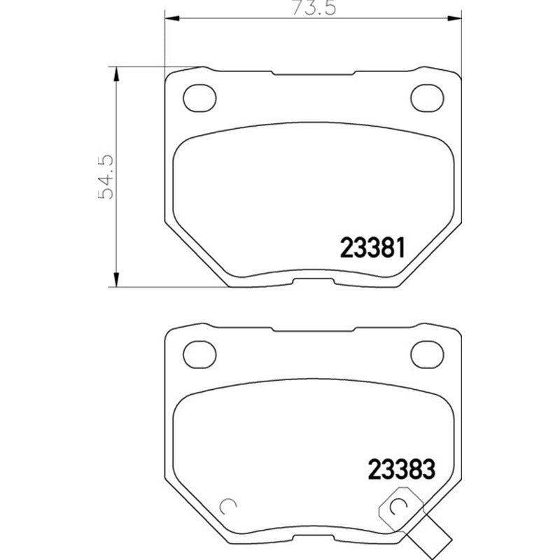 Mintex Racing M1144 Brake Pads 73.5mm x 54.5mm MDB2562M1144 - Rear