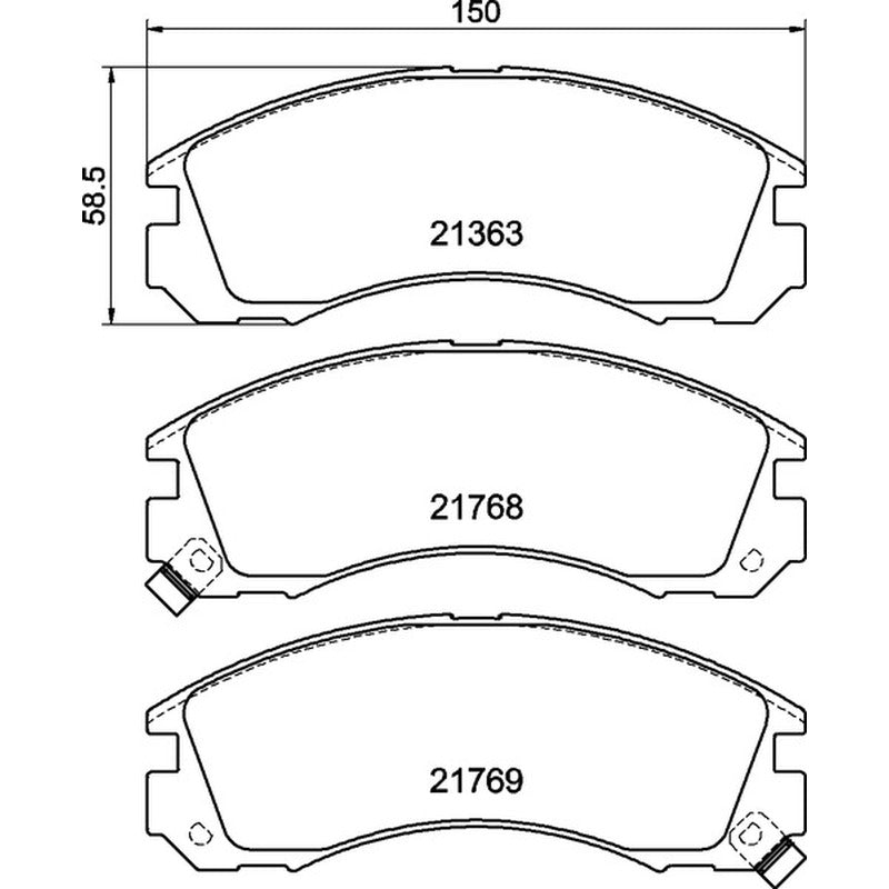 Mintex Racing M1144 Brake Pads 150mm x 58.5mm MDB1539M1144 - Front