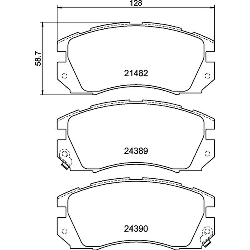 Mintex Racing M1144 Brake Pads 128mm x 58.7mm MDB1688M1144 - Front