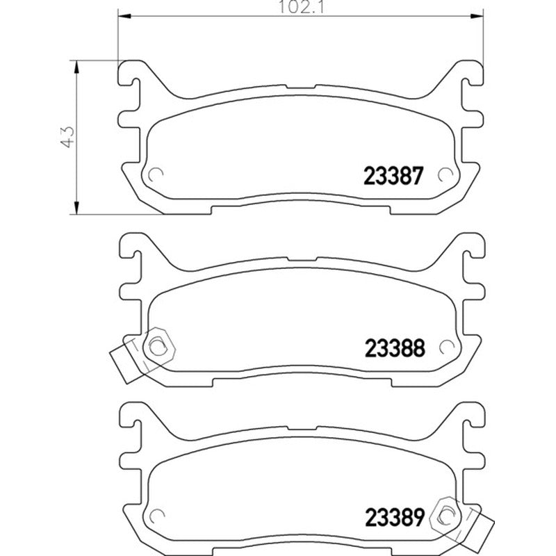 Mintex Racing MRM1802 Brake Pads 102.1mm x 43mm MDB1705MRM1802 - Rear