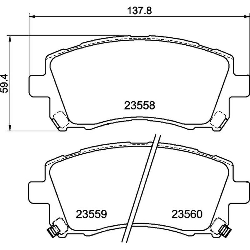 Mintex Racing M1144 Brake Pads 137.9mm x 59.4mm MDB1794M1144 - Front