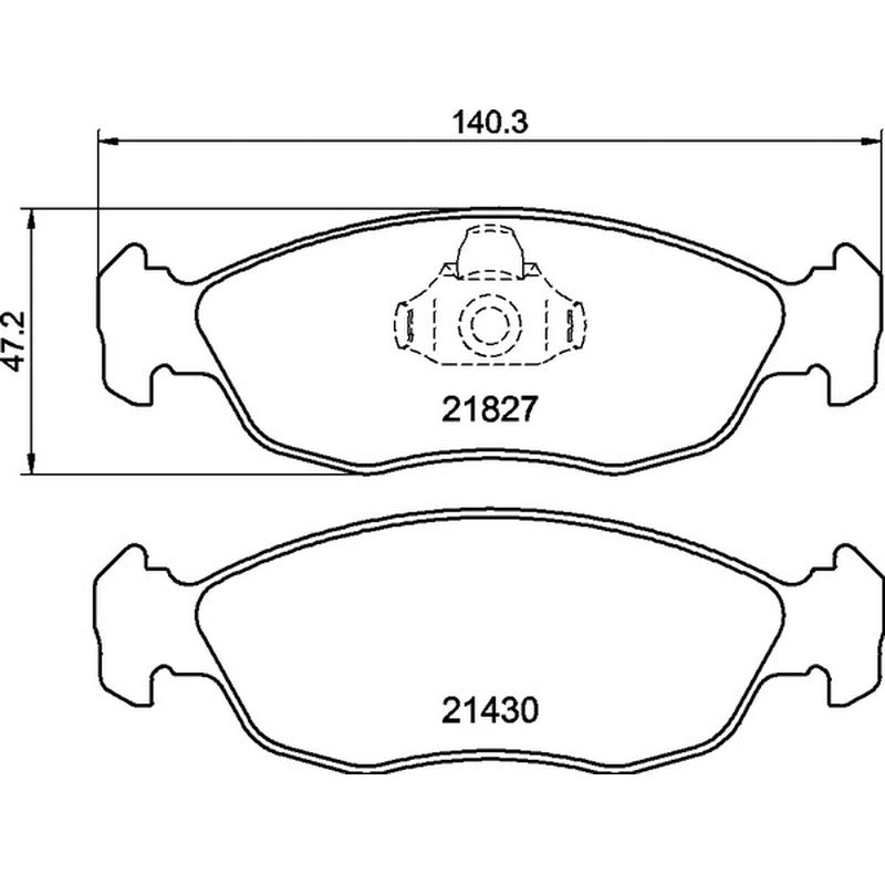 Mintex Racing M1144 Brake Pads 140.3mm x 47.2mm MDB1808M1144 - Front