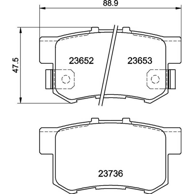 Mintex Racing M1144 Brake Pads 88.9mm x 47.5mm MDB1866M1144 - Rear