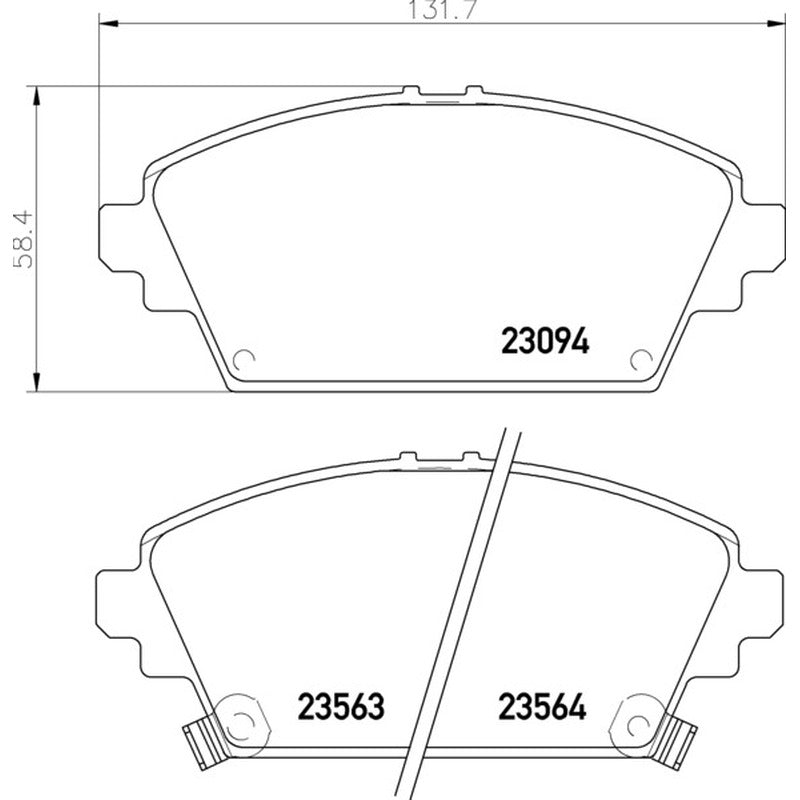 Mintex Racing F2R Brake Pads 131.5mm x 58.4mm 1989F2R17.20 - Front
