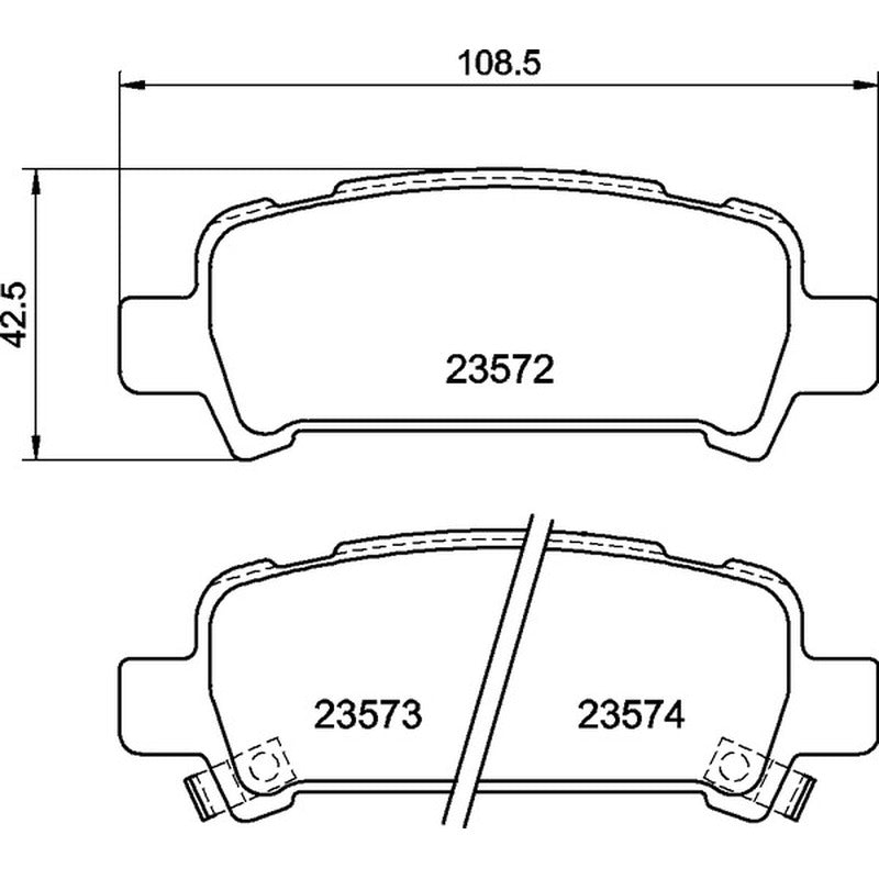 Mintex Racing M1144 Brake Pads 108.5mm x 42.5mm MDB1999M1144 - Rear