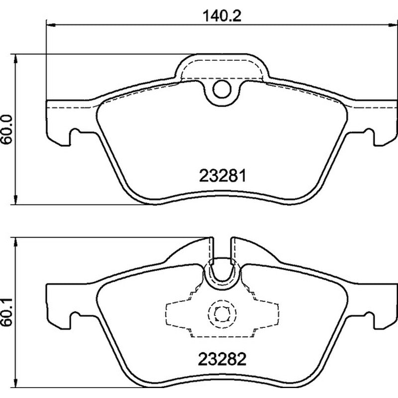 Mintex Racing M1155 Brake Pads 140.2mm x 60.1mm MDB2162M1155 - Front