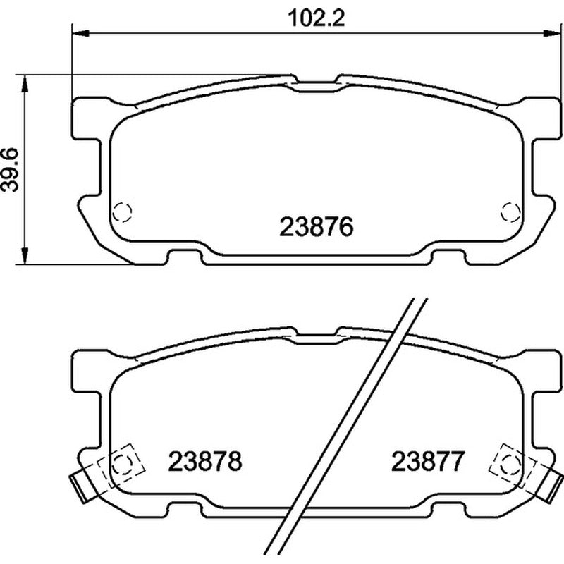 Mintex Racing M1155 Brake Pads 102.2mm x 39.6mm MDB2249M1155 - Rear