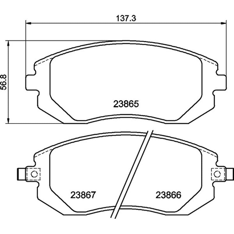 Mintex Racing M1144 Brake Pads 137.3mm x 56.8mm MDB2274M1144 - Front