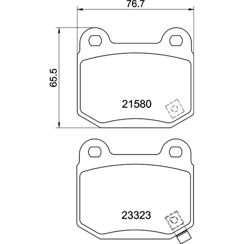 Mintex Racing MRM1801 FR Brake Pads 76.7mm x 65.5mm MDB2342FR - Rear