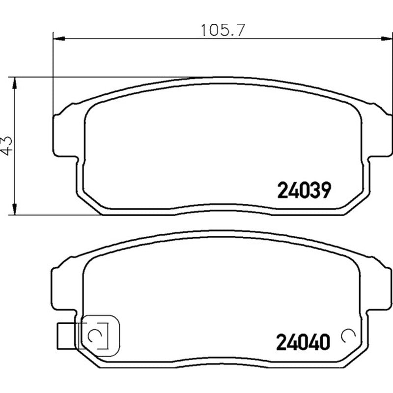 Mintex Racing MRM1801 FR Brake Pads 105.7mm x 43mm MDB2588FR - Rear
