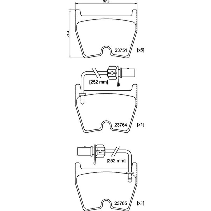Mintex Racing MRM1801 FR Brake Pads 95.7mm x 74.4mm MDB2601FR - Front