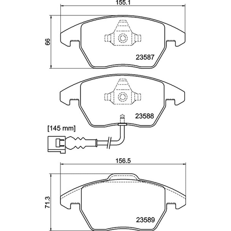 Mintex Racing F4R Brake Pads 155.1 - 156.5mm x 66 - 71.3mm 2604F4R17.20 - Front