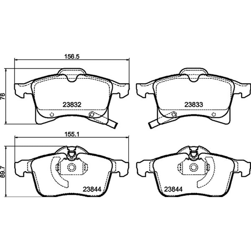 Mintex Racing MRM1801 FR Brake Pads 155.1 - 156.5mm x 69.6 - 76mm MDB2633FR - Front