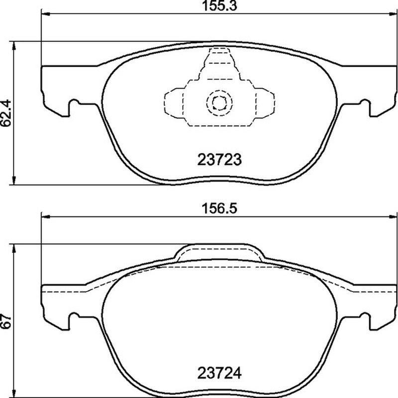 Mintex Racing MRM1801 FR Brake Pads 155.1 - 156.3mm x 62.4 - 67mm MDB2634FR - Front