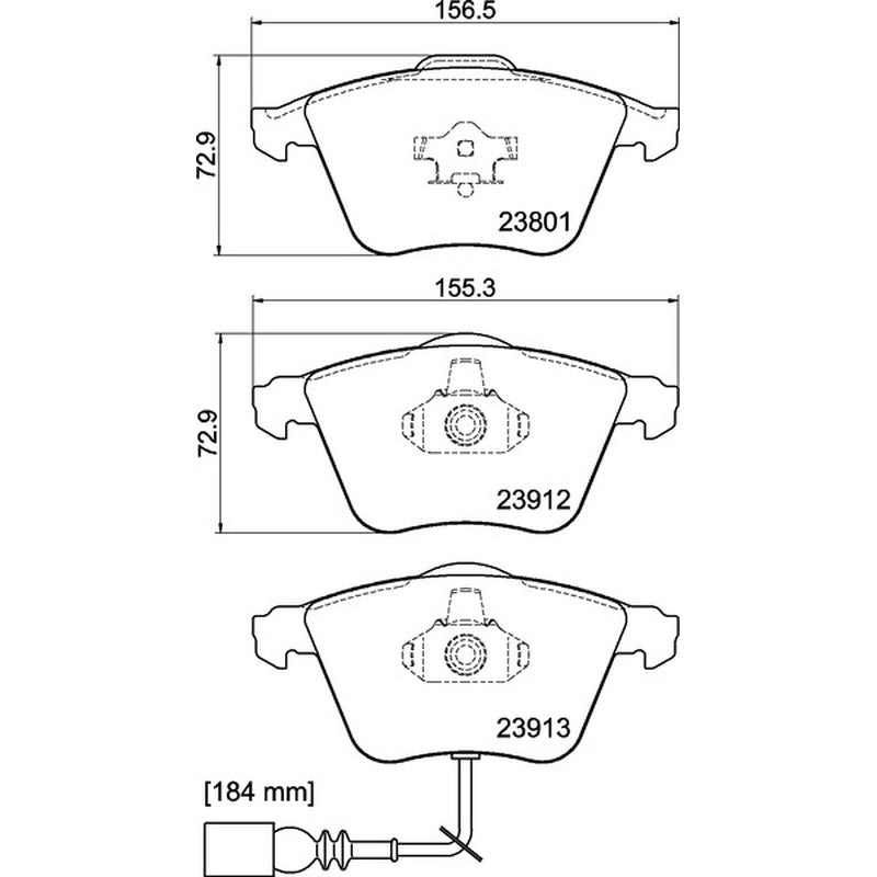 Mintex Racing MRM1801 FR Brake Pads 155.3 - 156.5mm x 72.9mm MDB2677FR - Front