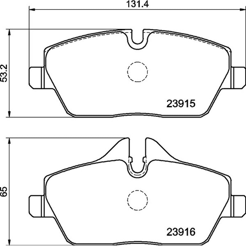 Mintex Racing MRM1801 FR Brake Pads 131.4mm x 53.2 - 65mm MDB2682FR - Front