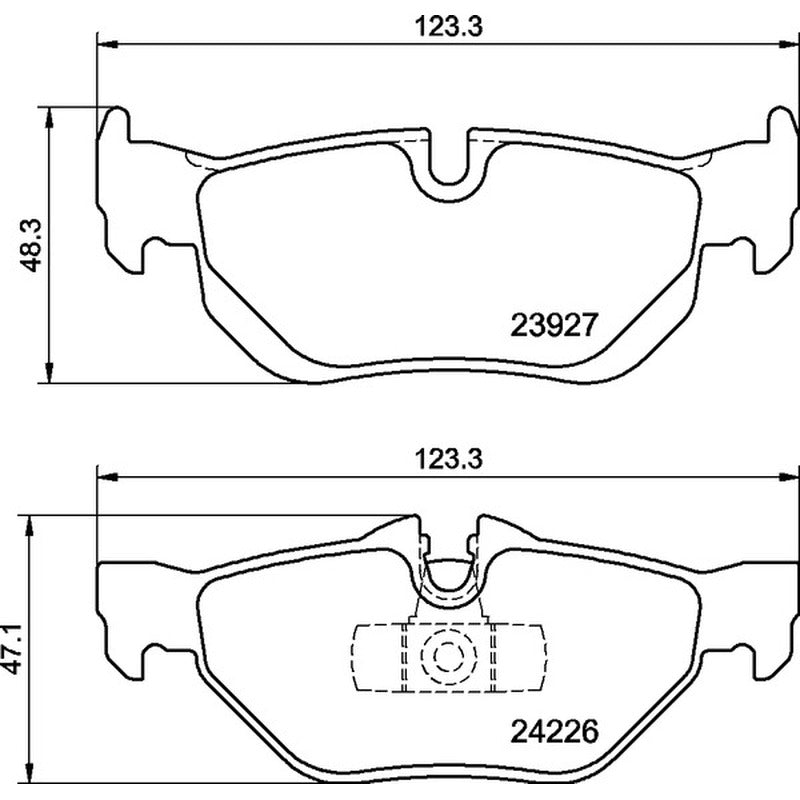 Mintex Racing MRM1801 FR Brake Pads 123.3mm x 48.3 - 49.9mm MDB2683FR - Rear