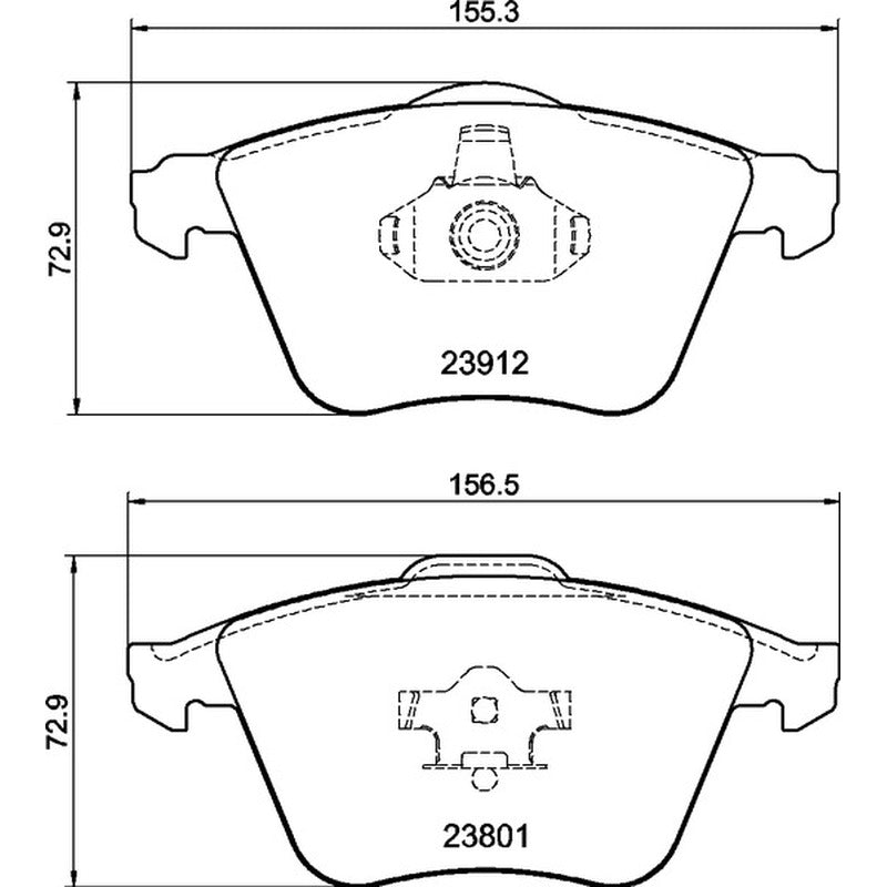 Mintex Racing MRM1801 FR Brake Pads 155.3 - 156.5mm x 72.9mm MDB2749FR - Front