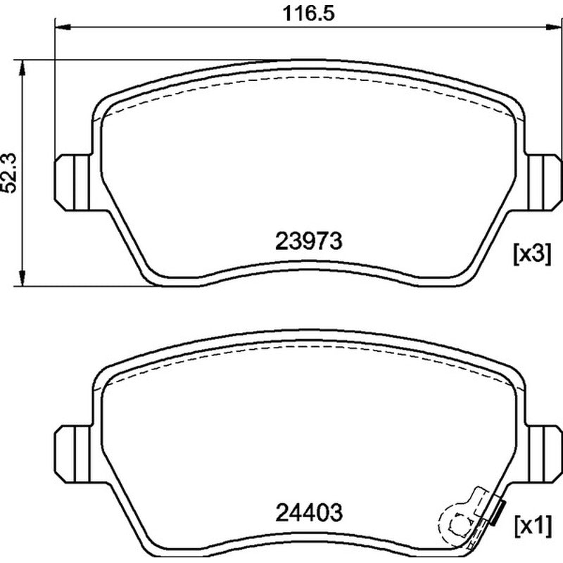 Mintex Racing F6R Brake Pads 116.5mm x 52.5mm 2796F6R17.30 - Front