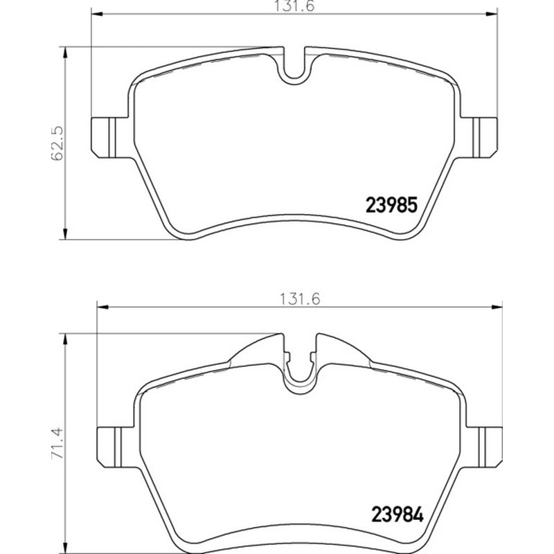 Mintex Racing MRM1801 FR Brake Pads 131.6mm x 62.5 - 71.4mm MDB2816FR - Front