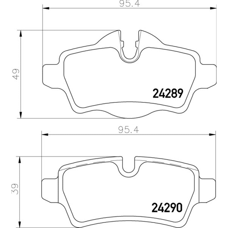 Mintex Racing MRM1801 FR Brake Pads 95.4mm x 39 - 49mm MDB2930FR - Rear