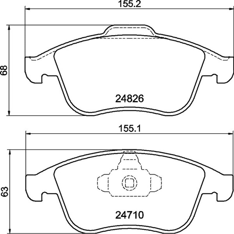Mintex Racing MRM1801 FR Brake Pads 155.1mm x 63 - 68mm MDB3030FR - Front
