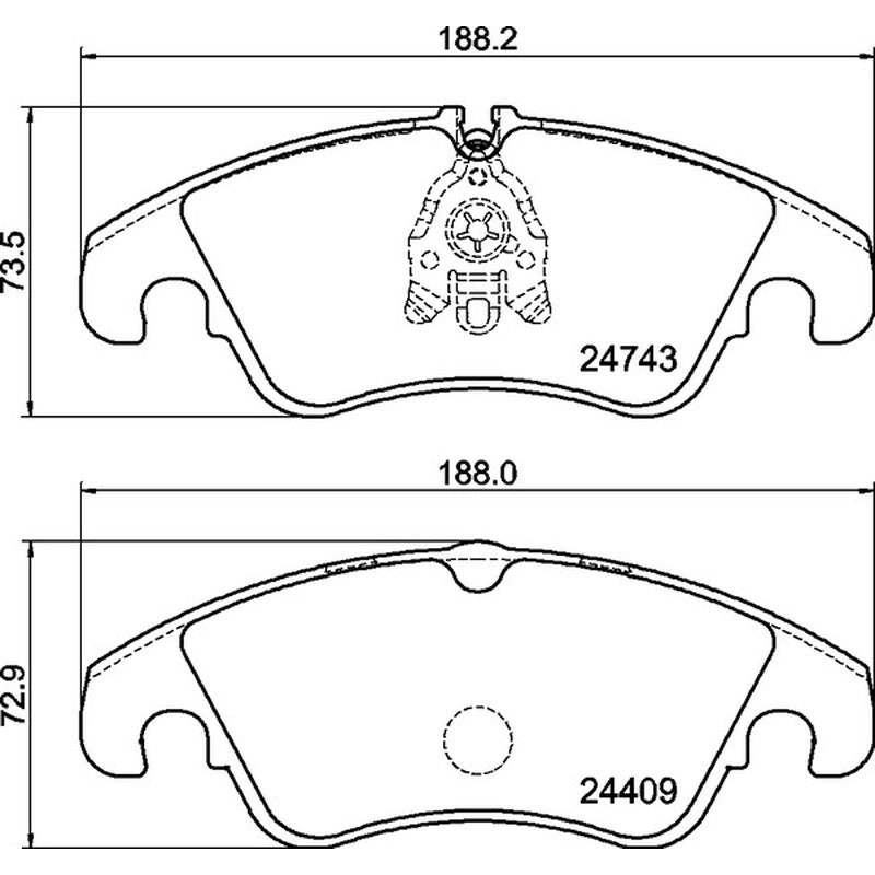 Mintex Racing M1144 Brake Pads 188.2mm x 73.5mm MDB3041M1144 - Front