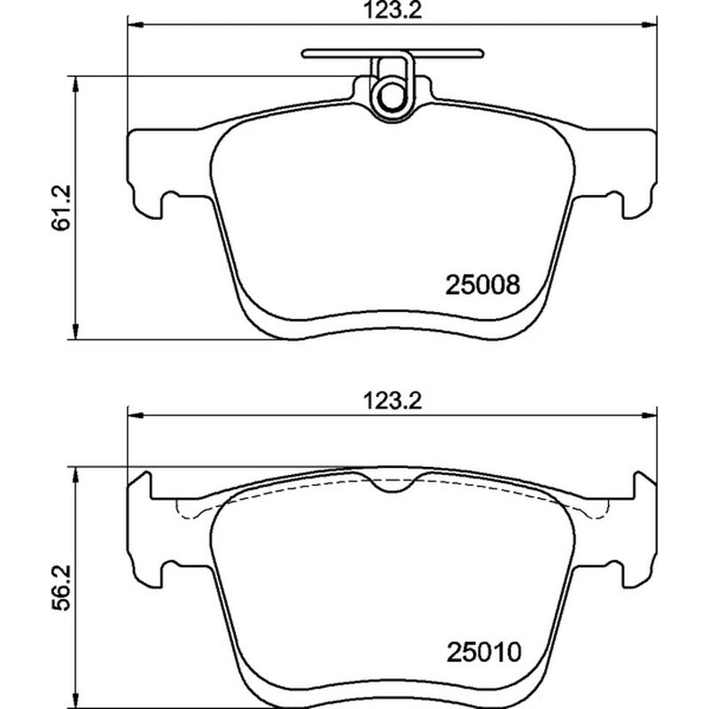 Mintex Racing MRM1801 FR Brake Pads 123.2mm x 56.2 - 61.2mm MDB3100FR - Rear