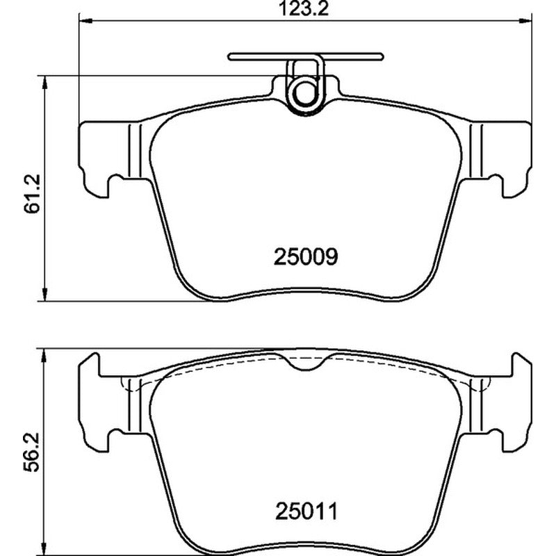 Mintex Racing MRM1801 FR Brake Pads 123.2mm x 56.2 - 61.2mm MDB3101FR - Rear