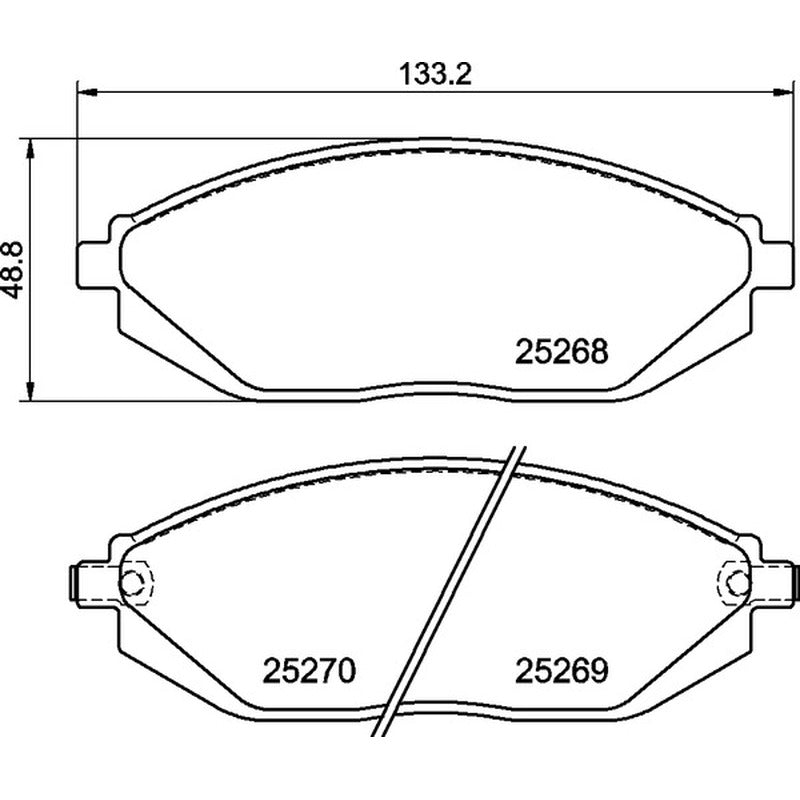 Mintex Racing M1155 Brake Pads 133.2mm x 48.8mm MDB3152M1155 - Front