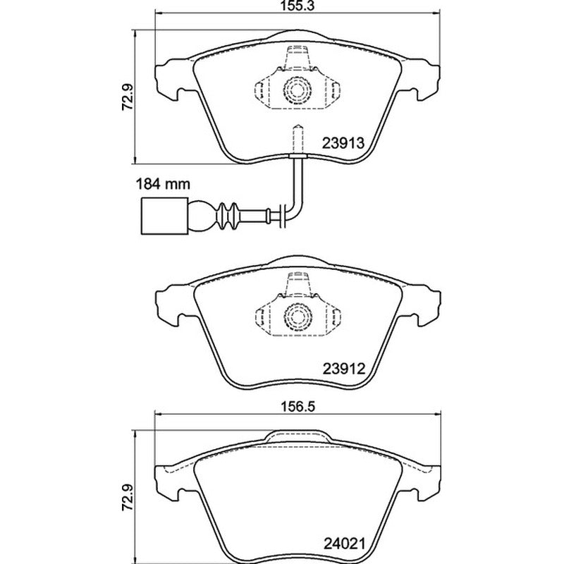 Mintex Racing MRM1801 FR Brake Pads 155.3 - 156.5mm x 72.9mm MDB3183FR - Front
