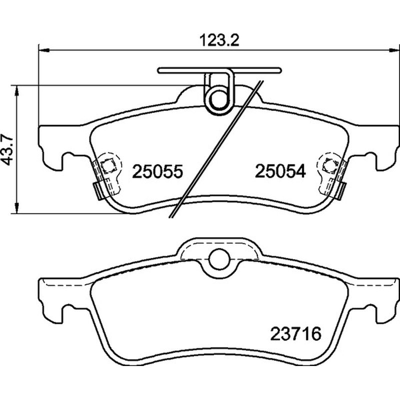 Mintex Racing MRM1801 FR Brake Pads 123.2mm x 43.7 - 43.8mm MDB3291FR - Rear