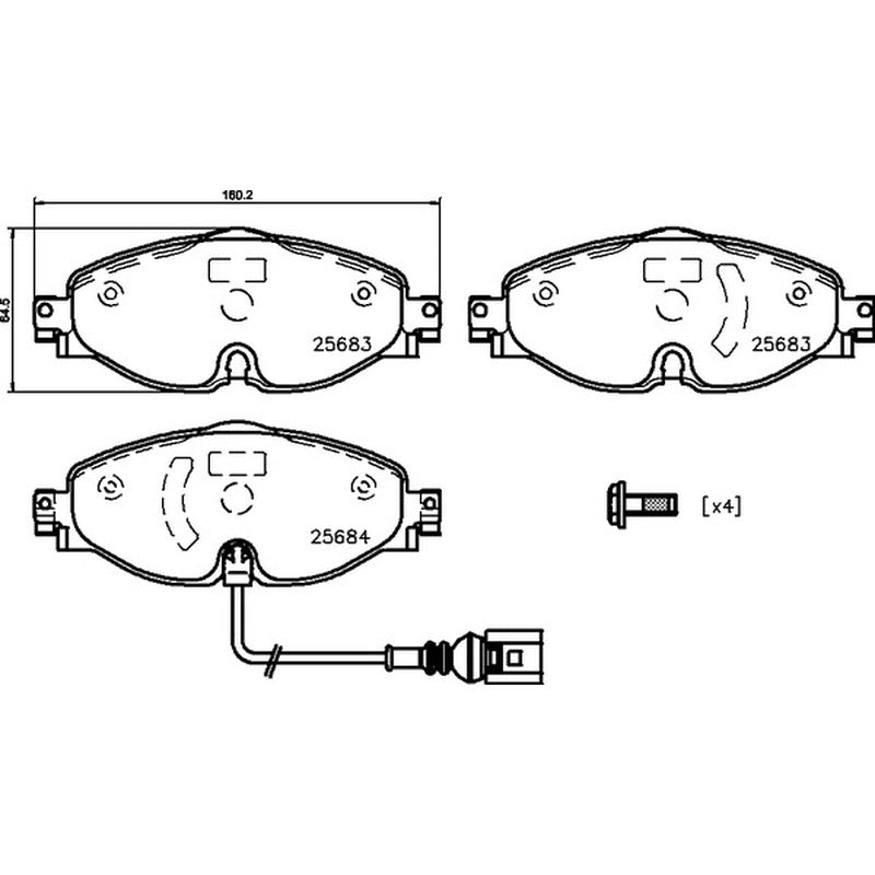 Mintex Racing MRM1801 FR Brake Pads 160.2mm x 64.5mm MDB3340FR - Front