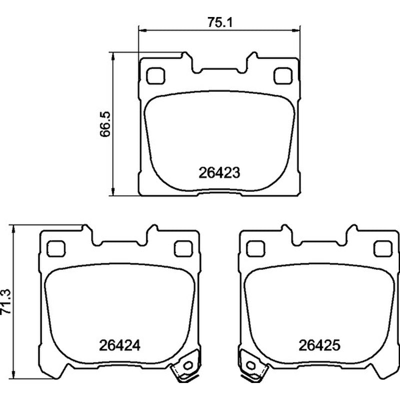 Mintex Racing MRM1801 FR Brake Pads 75.1mm x 66.5 - 71.3mm MDB3480FR - Rear