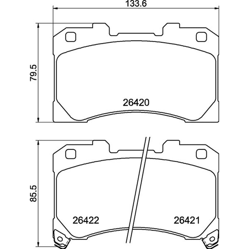 Mintex Racing MRM1801 FR Brake Pads 133.6mm x 79.5 - 85.5mm MDB3481FR - Front