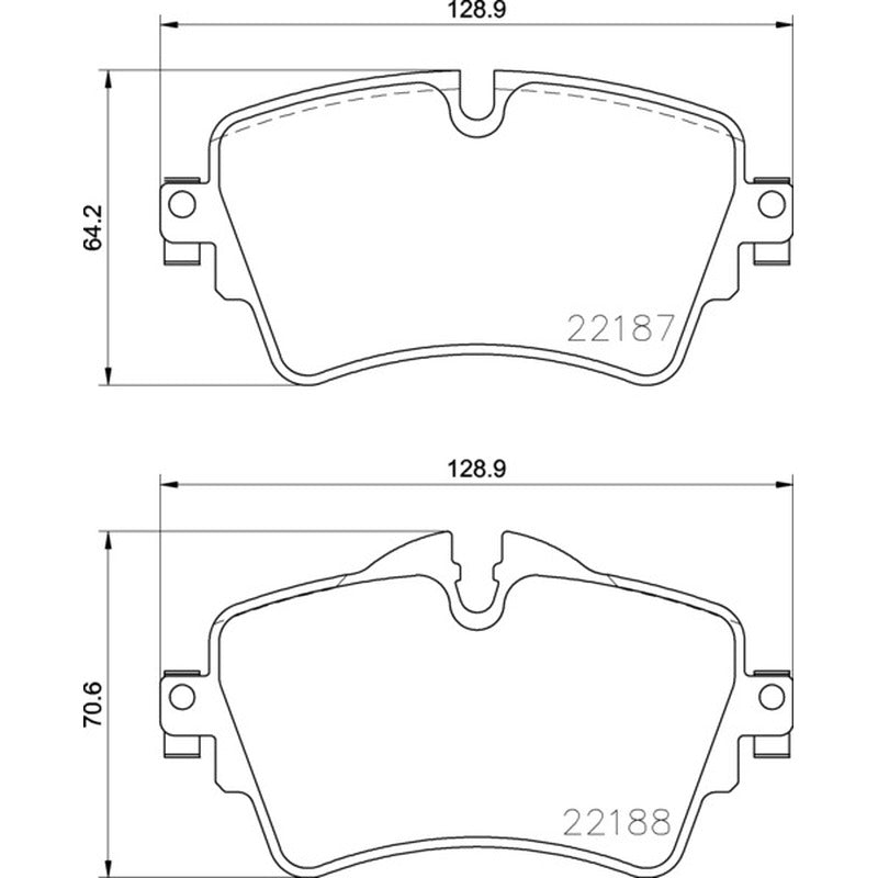 Mintex Racing MRM1801 FR Brake Pads 128.9mm x 64.2 - 70.6mm MDB3734FR - Front