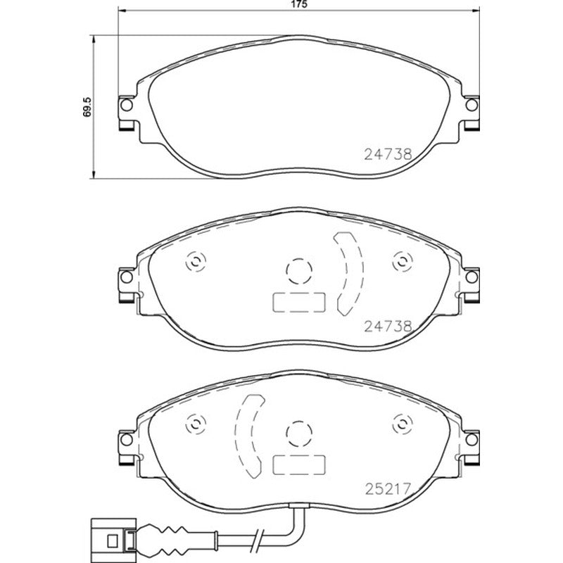 Mintex Racing MRM1801 FR Brake Pads 175.2mm x 69.5mm MDB3814FR - Front