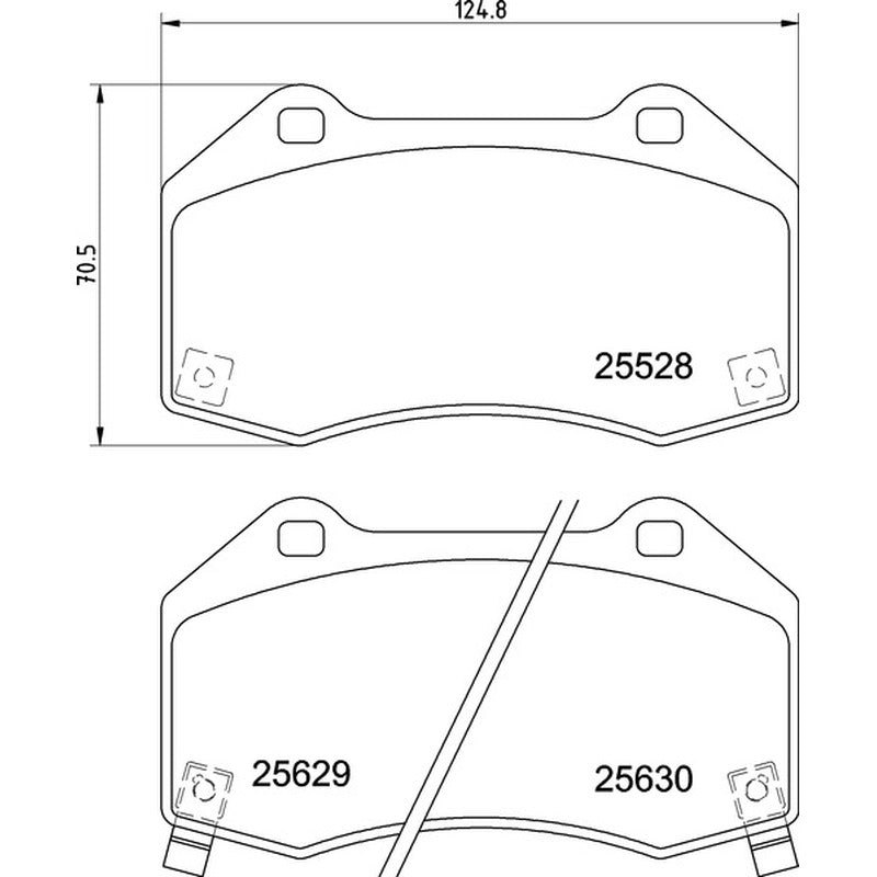 Mintex Racing MRM1801 FR Brake Pads 124.8mm x 70.5mm MDB3851FR - Front